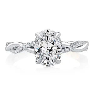 Twist Semi Mount in 14K White Gold
