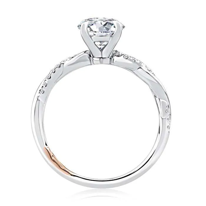 Twist Semi Mount in 14K White Gold