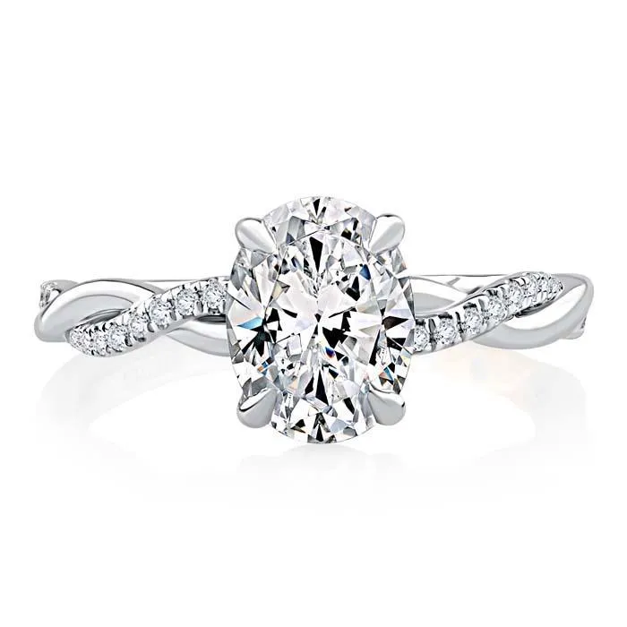 Twist Semi Mount in 14K White Gold