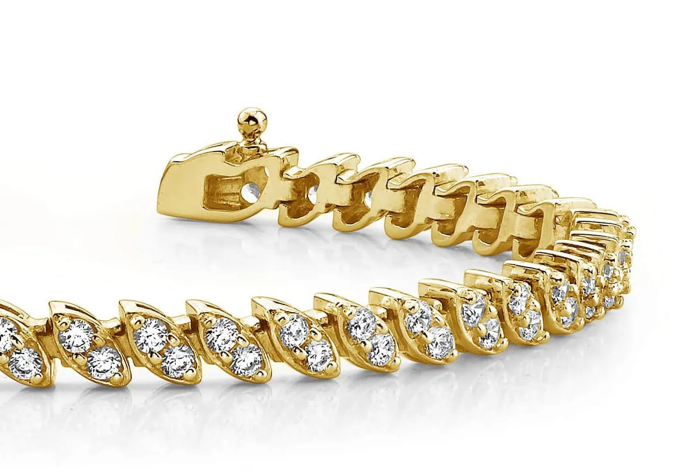 Two Peas In A Pod Diamond Bracelet with 2.00 ct.(finished) 1.75mm