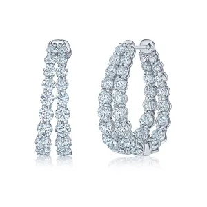 Two Row 5.88ctw Hoop Earrings