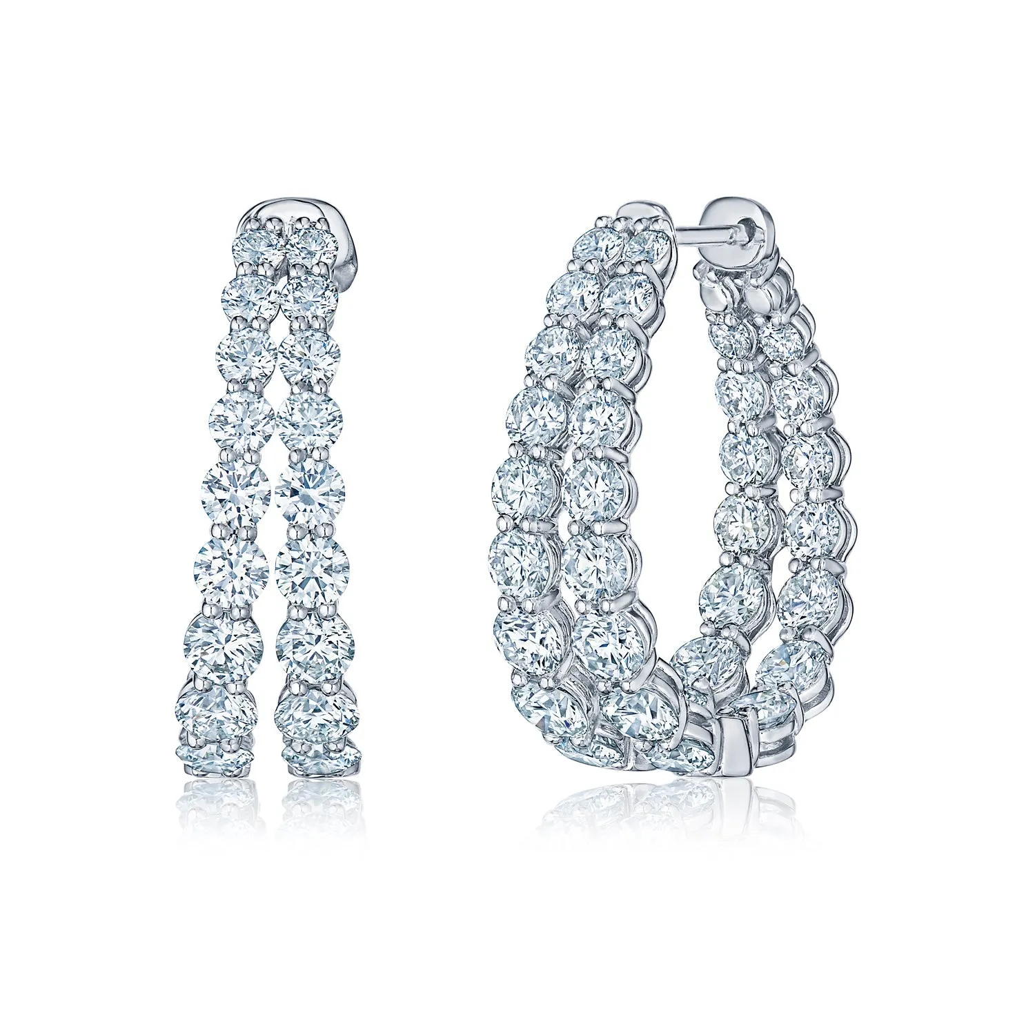 Two Row 5.88ctw Hoop Earrings