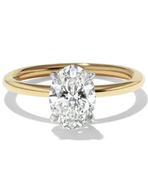 Two-Tone Oval Solitaire Engagement Ring