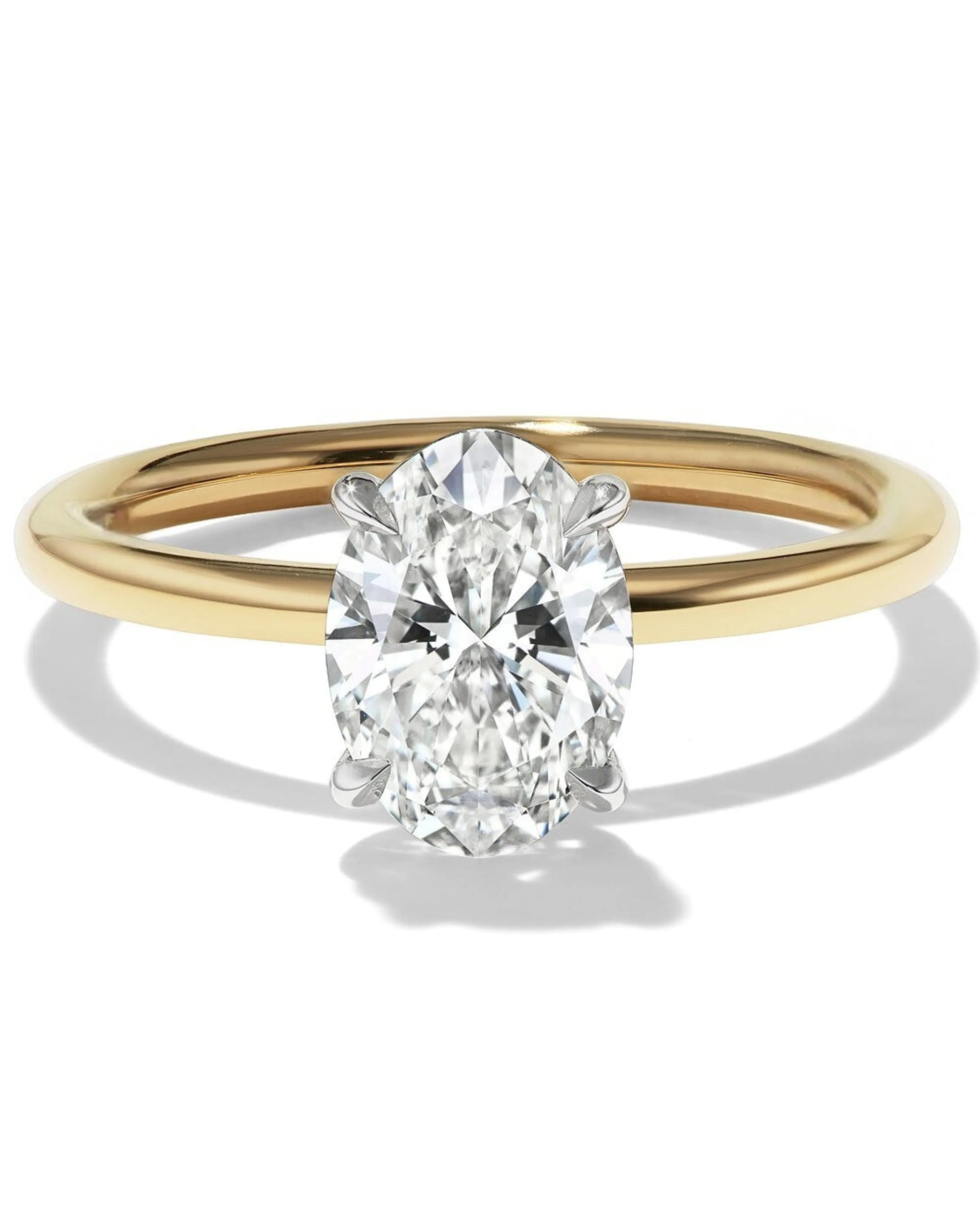 Two-Tone Oval Solitaire Engagement Ring