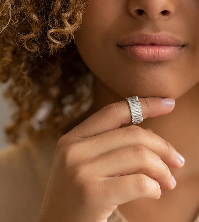 Ultra Long Baguette Diamond Band