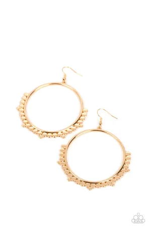Ultra Untamable - Gold - Disc Hoop Paparazzi Fishhook Earrings