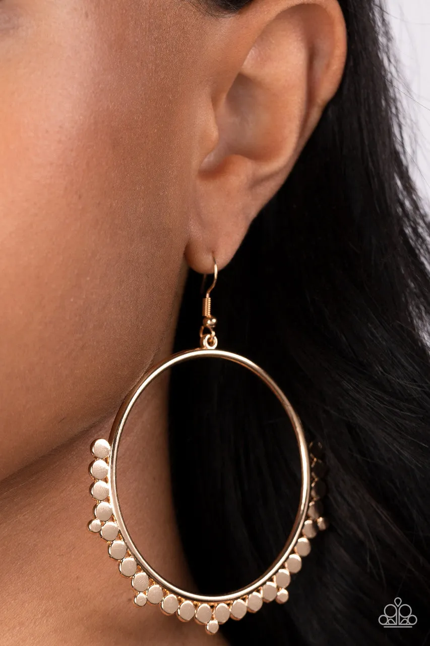 Ultra Untamable - Gold - Disc Hoop Paparazzi Fishhook Earrings