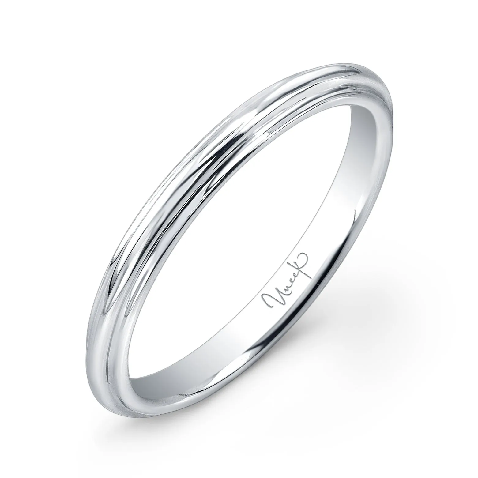 Uneek Wedding Band Ring 14K White Gold UWBS019