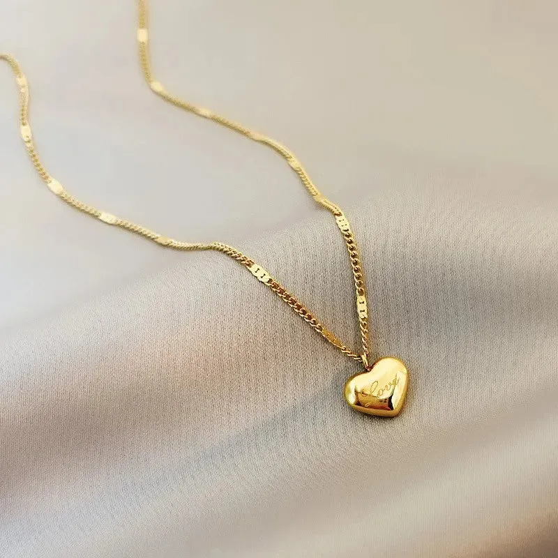 Unique Double Layer Black Love Heart Neckaces Women Exquisite Light Luxury Zircon Necklace Jewelry Party Gifts