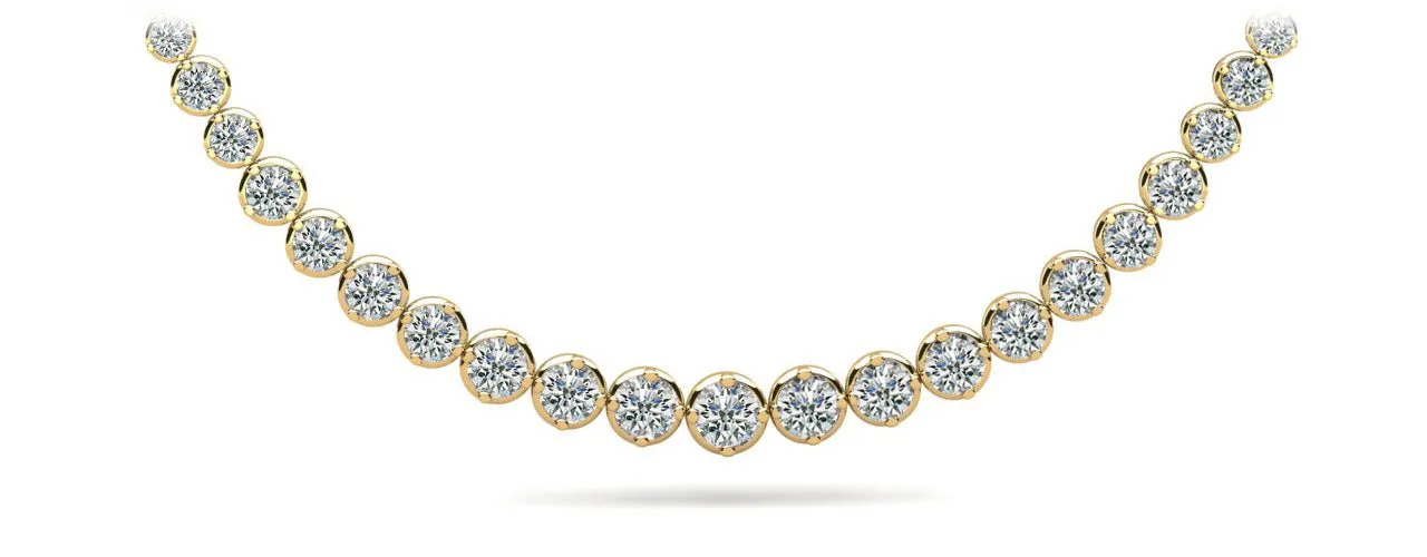 Uniquely Elegant Tennis Diamond Necklace with 10.07 ct.(finished)