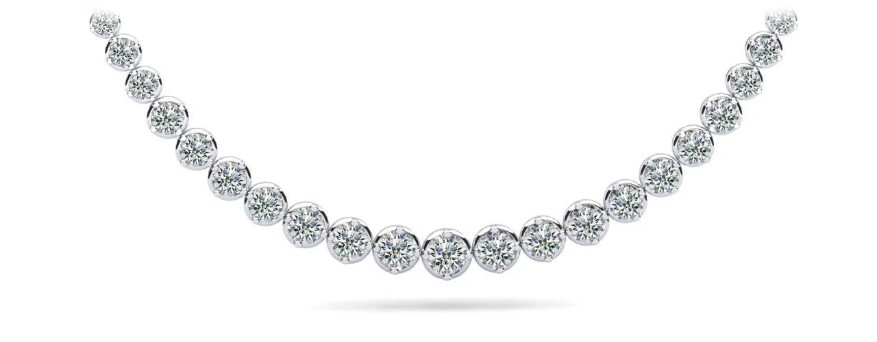 Uniquely Elegant Tennis Diamond Necklace with 10.07 ct.(finished)
