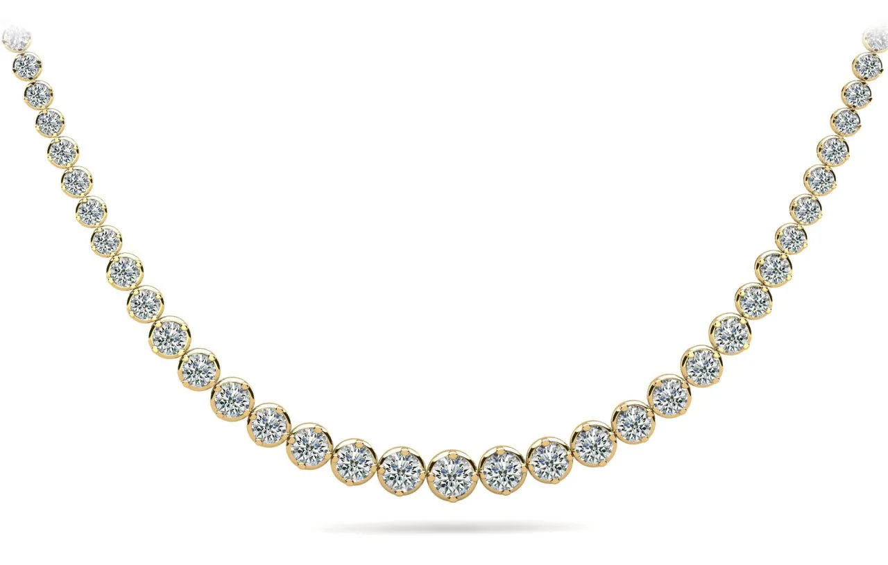 Uniquely Elegant Tennis Diamond Necklace with 10.07 ct.(finished)