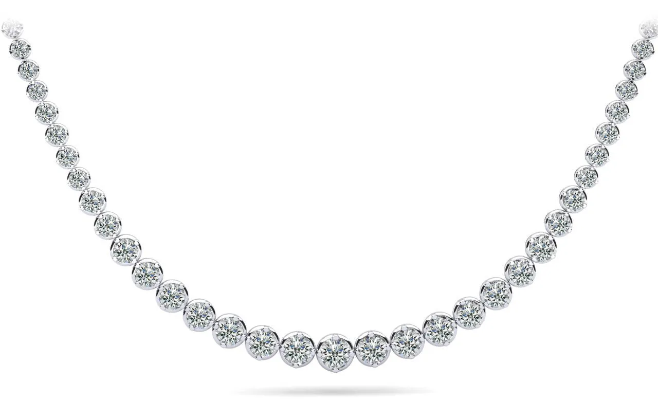 Uniquely Elegant Tennis Diamond Necklace with 10.07 ct.(finished)