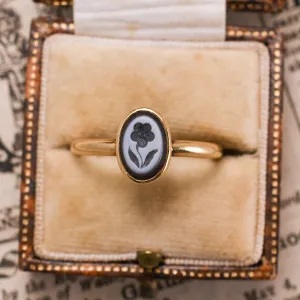Victorian Forget-Me-Not Nicolo Intaglio Ring
