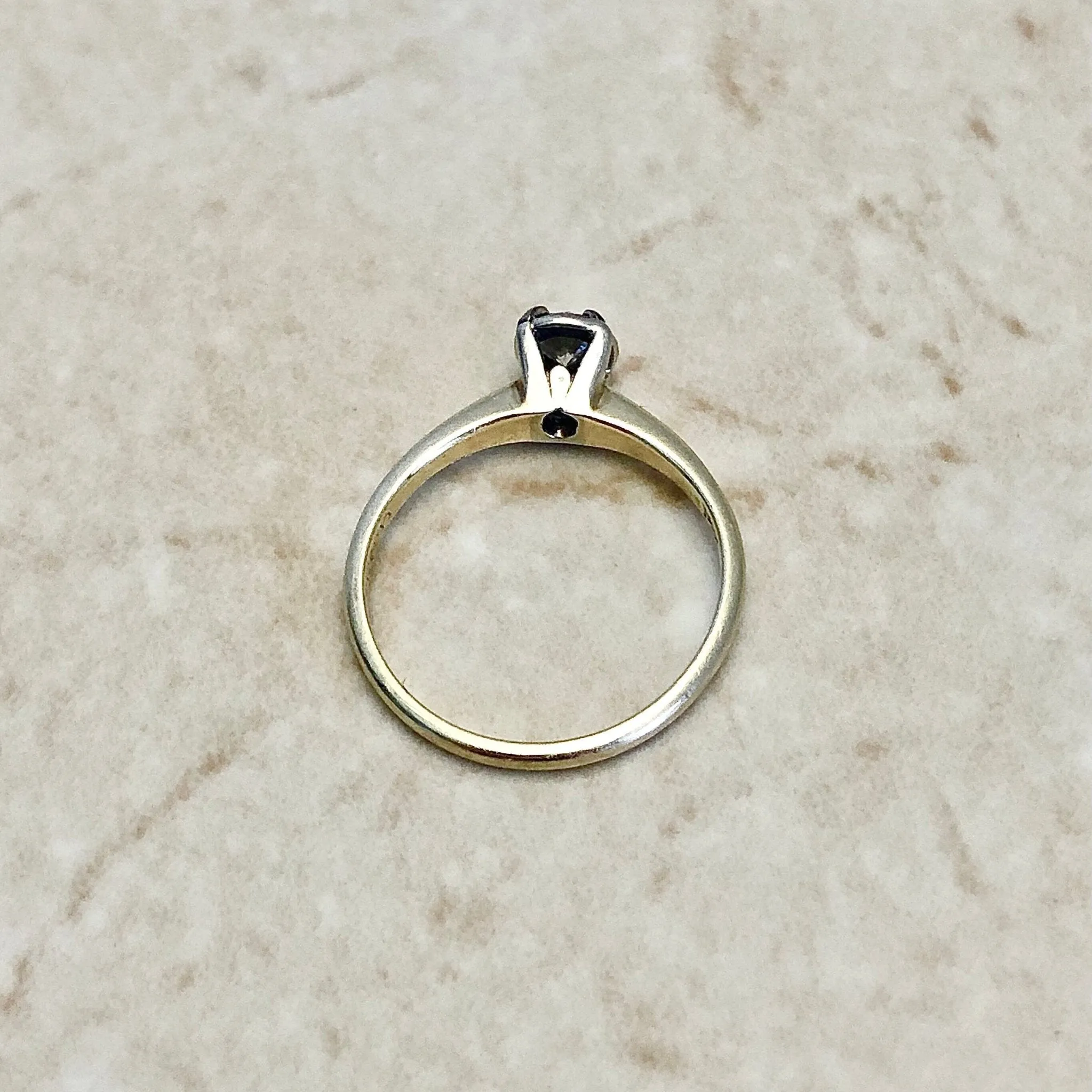 Vintage 14 Karat Two-Tone Gold 0.30 Carat Round Diamond Solitaire Engagement Ring