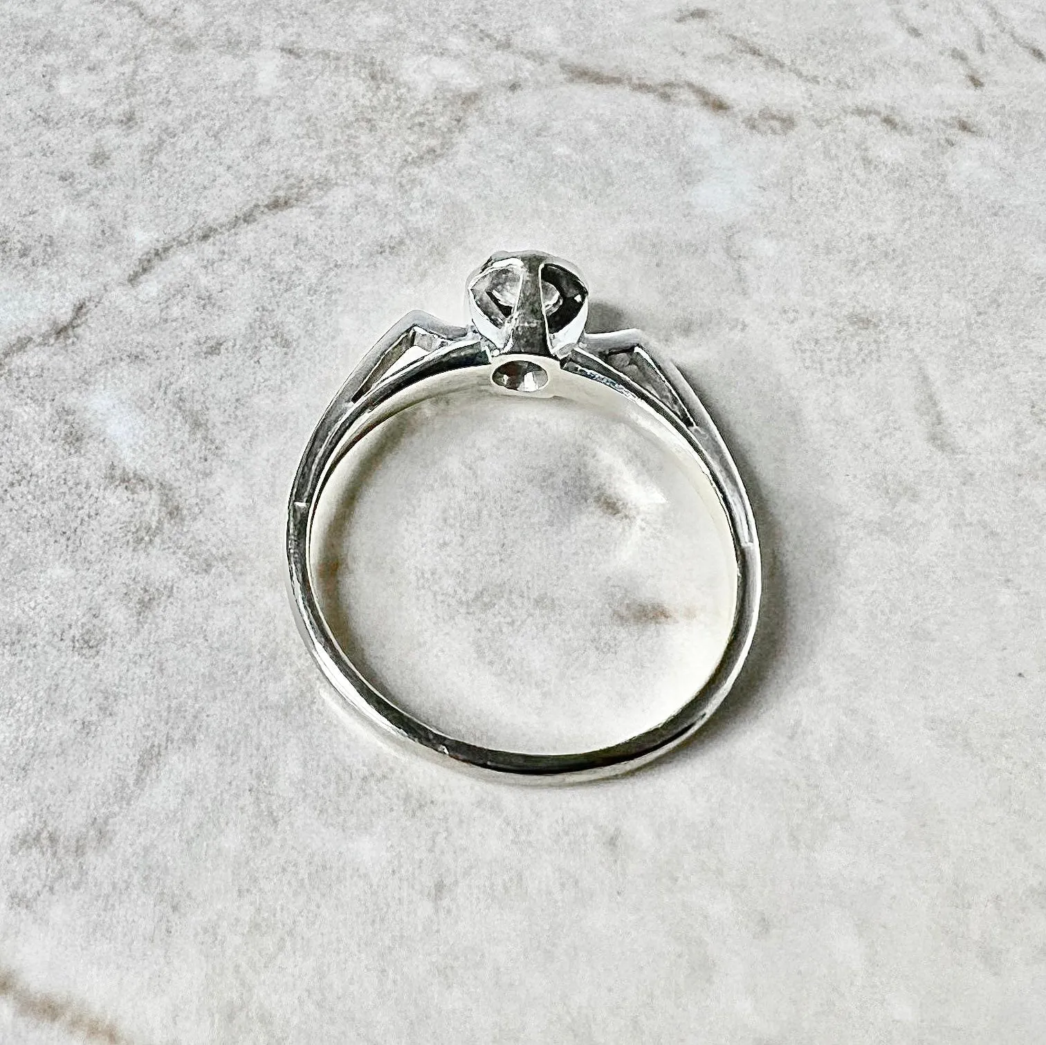 Vintage 18 Karat White Gold 0.30 Carat Diamond Solitaire Ring
