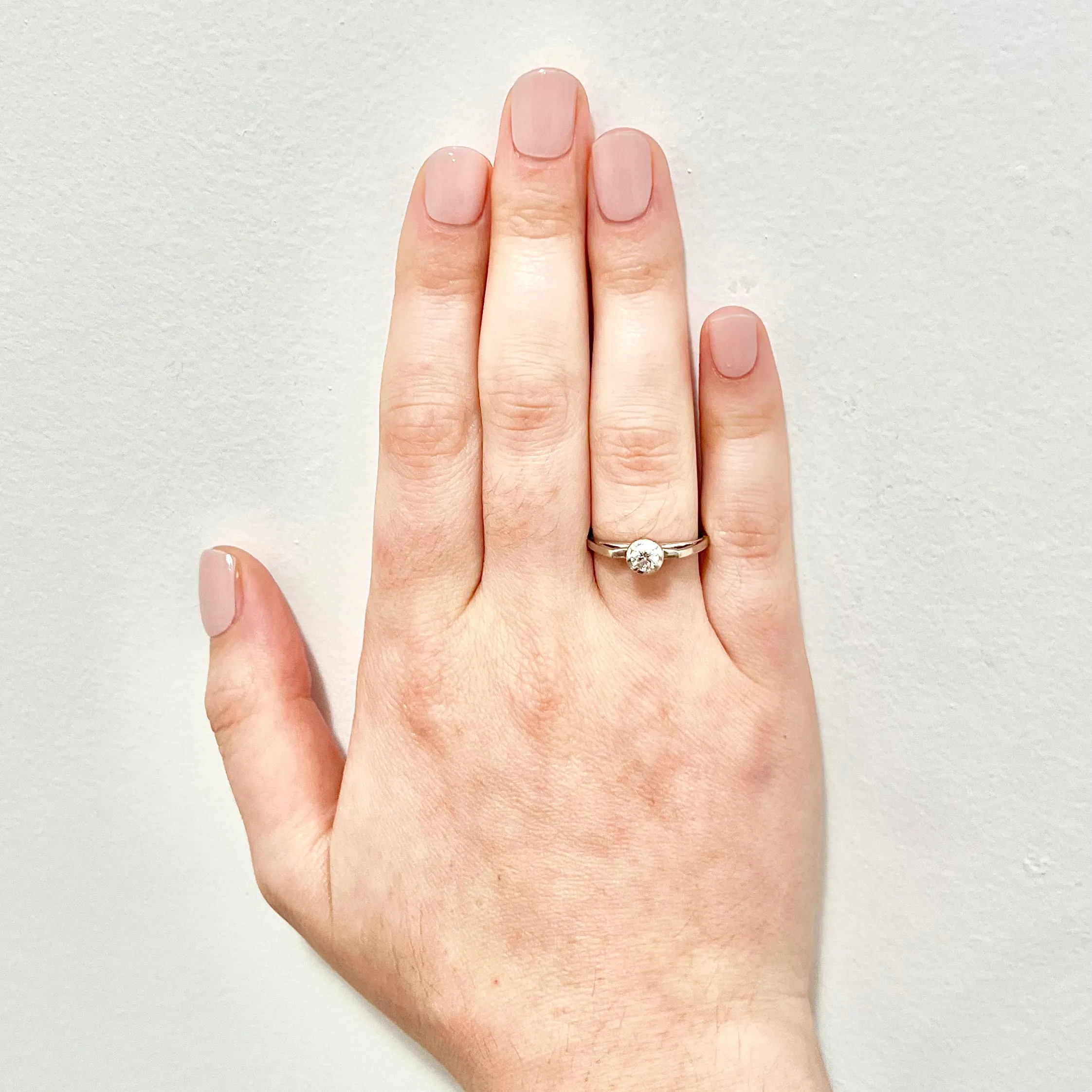 Vintage 18 Karat White Gold 0.30 Carat Diamond Solitaire Ring