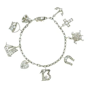 Vintage Diamond Charm Bracelet
