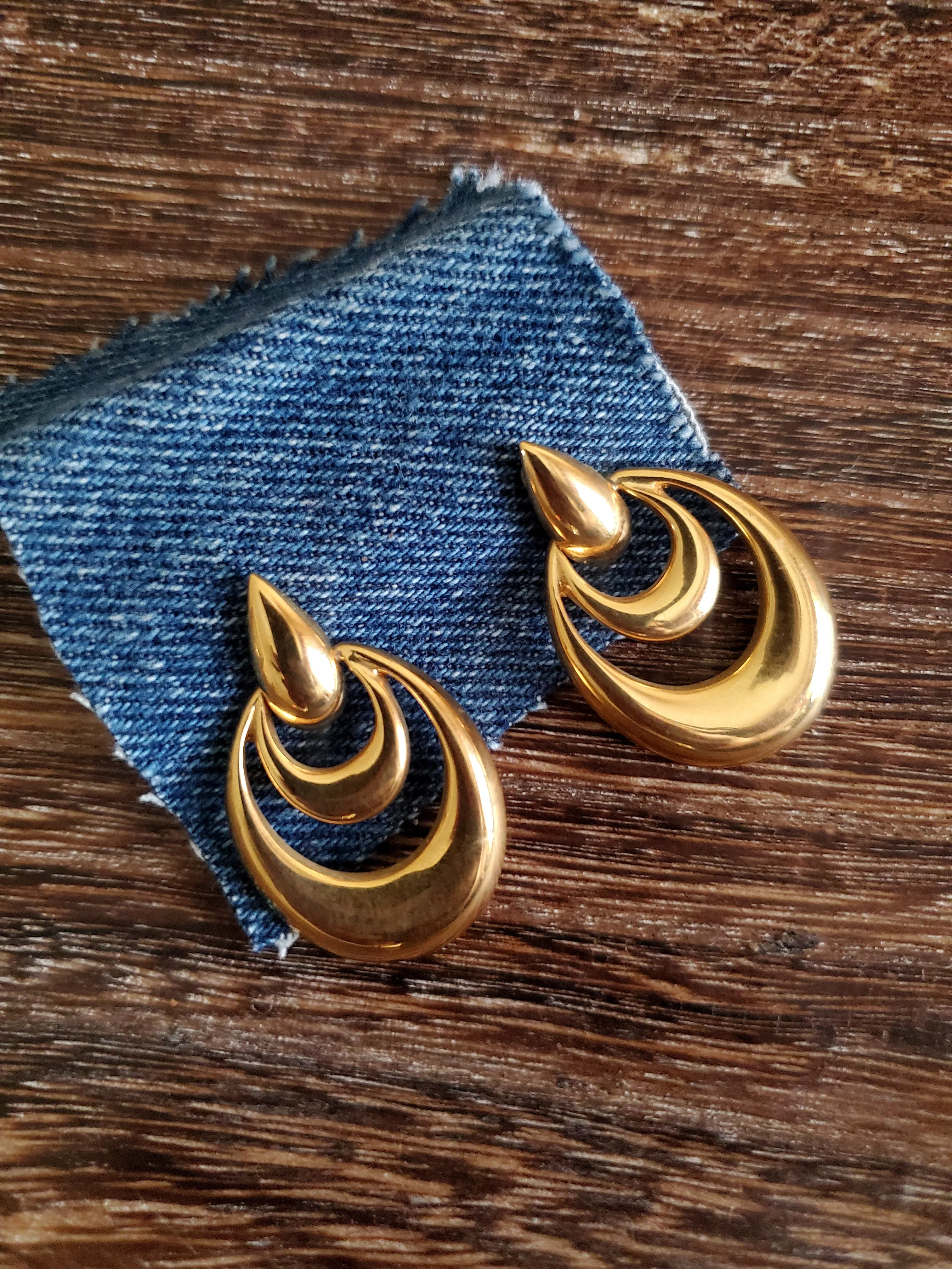 Vintage Napier Double Hoop Earrings