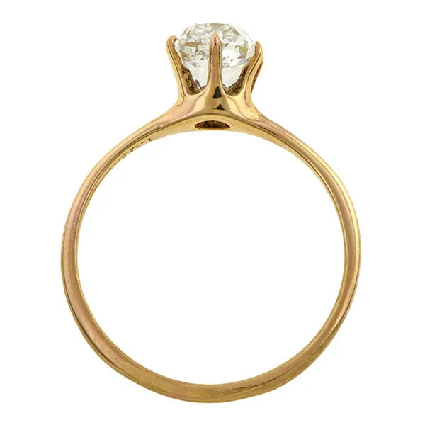 Vintage Solitaire Engagement Ring, Cushion 1.03ct