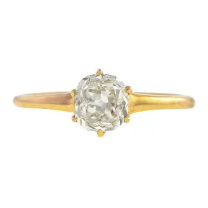 Vintage Solitaire Engagement Ring, Cushion 1.03ct