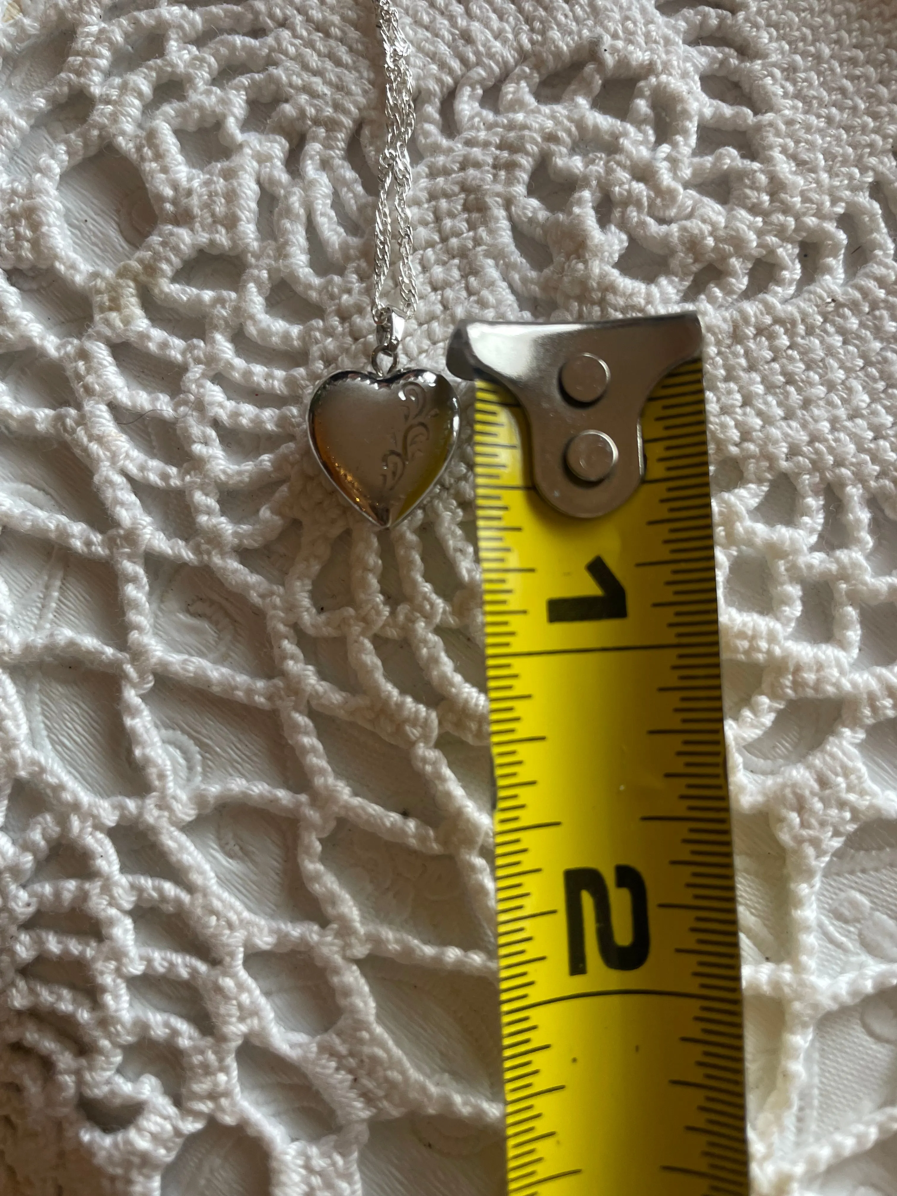 Vintage Sterling Silver Heart Locket Necklace