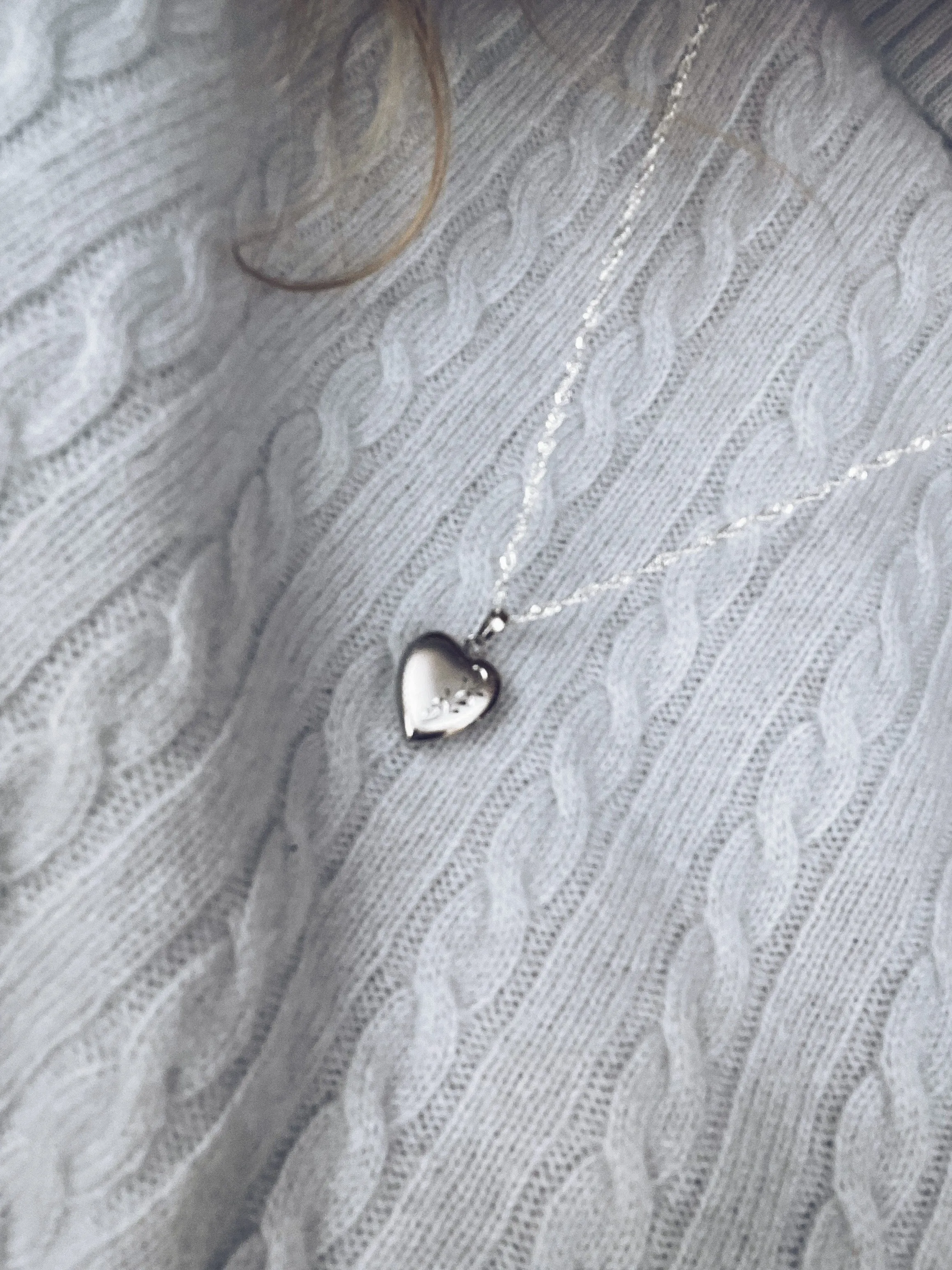 Vintage Sterling Silver Heart Locket Necklace