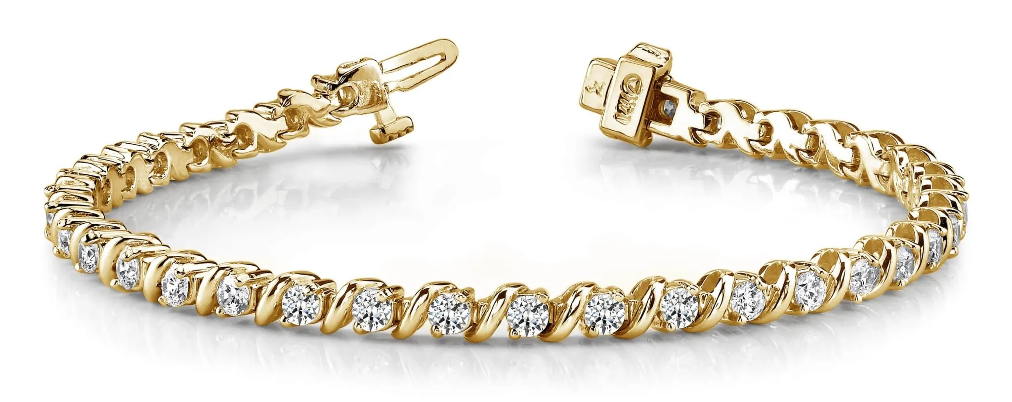 Wavy Hood Link Lab-Grown Diamond Tennis Bracelet with 3.06 ct.(finished) 2.75mm