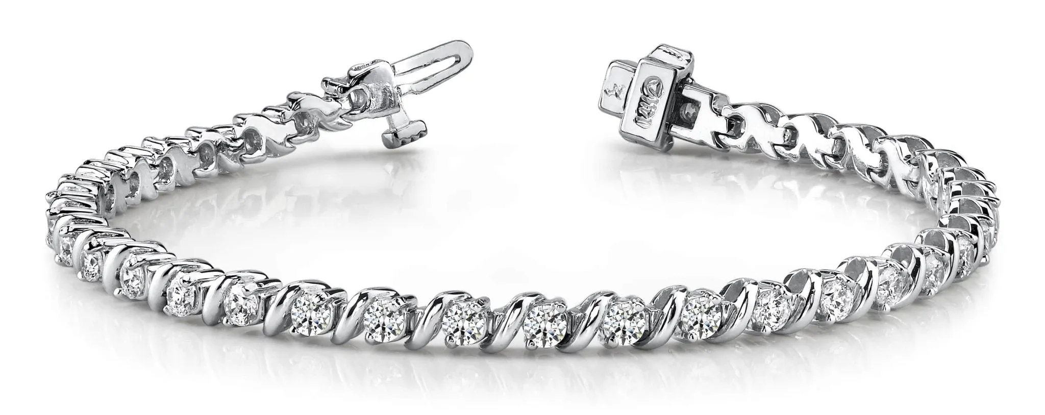 Wavy Hood Link Lab-Grown Diamond Tennis Bracelet with 4.96 ct.(finished) 3.5mm