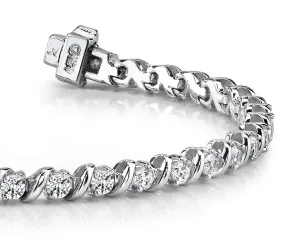 Wavy Hood Link Lab-Grown Diamond Tennis Bracelet with 4.96 ct.(finished) 3.5mm