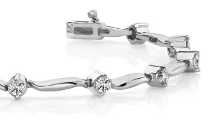 Wavy Link Lab-Grown Diamond Bracelet with 1.50 ct.(finished) 3.25mm