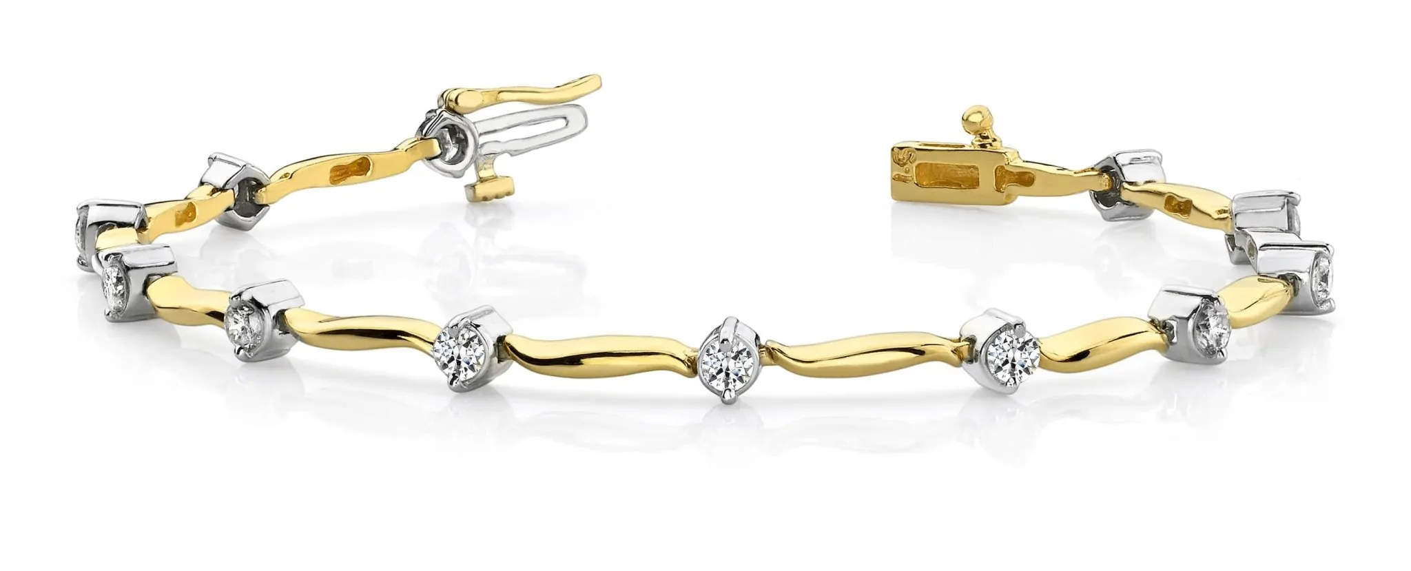 Wavy Link Lab-Grown Diamond Bracelet with 1.50 ct.(finished) 3.25mm