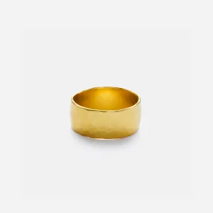Wide Hammered Band, Gold