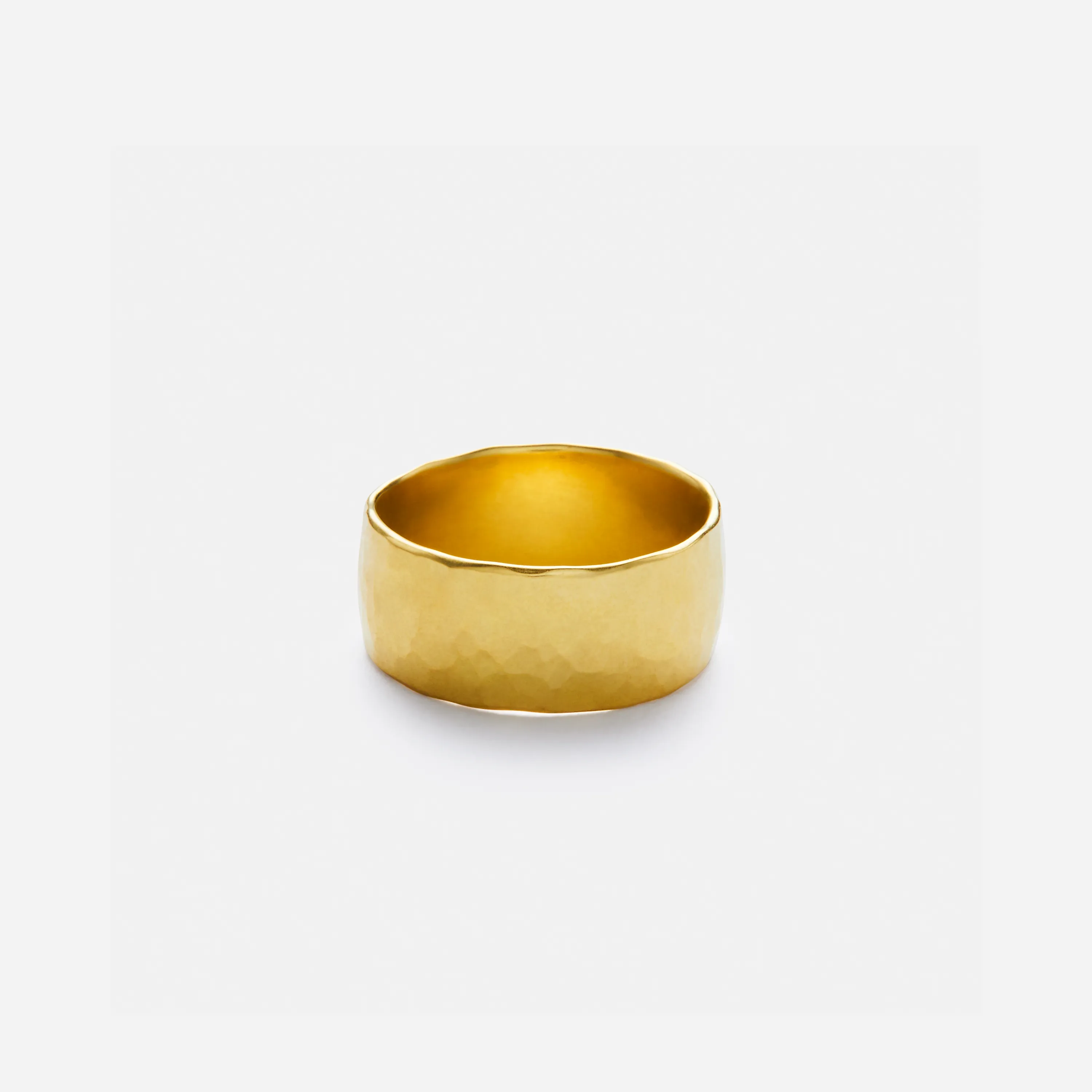Wide Hammered Band, Gold