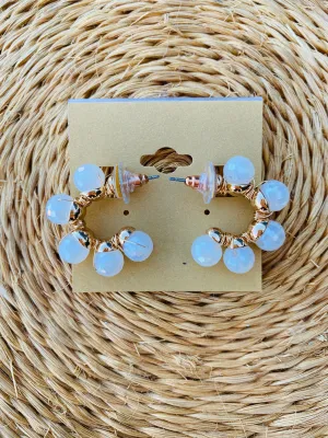 Wire Wrapped Crystal Hoop Earrings