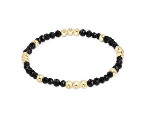 Worthy Pattern 3mm Bead Bracelet- Faceted Onyx