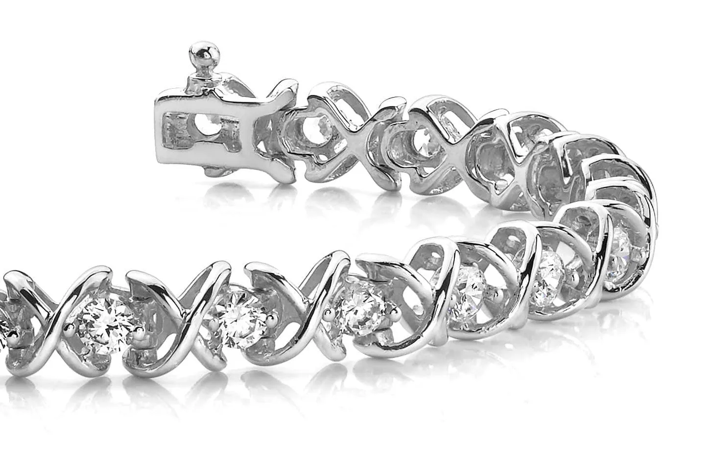 X Link Diamond Tennis Lab-Grown Diamond Bracelet with 3.00 ct.(finished) 3.2mm