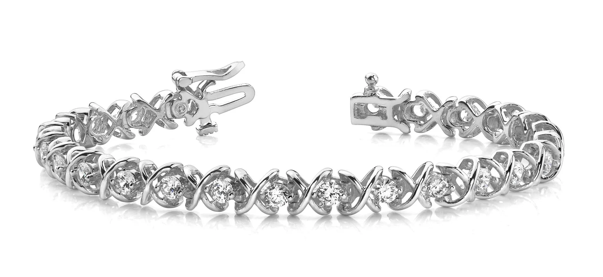 X Link Diamond Tennis Lab-Grown Diamond Bracelet with 3.00 ct.(finished) 3.2mm