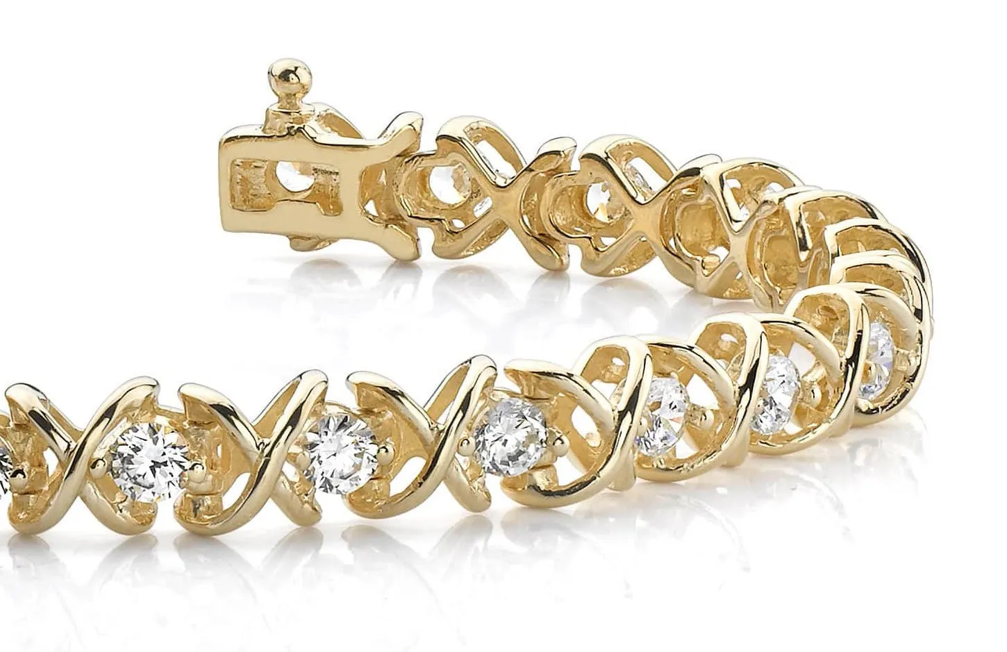X Link Diamond Tennis Lab-Grown Diamond Bracelet with 3.00 ct.(finished) 3.2mm