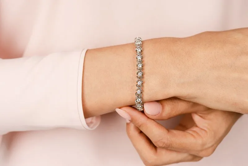 X Link Diamond Tennis Lab-Grown Diamond Bracelet with 5.04 ct.(finished) 4.3mm