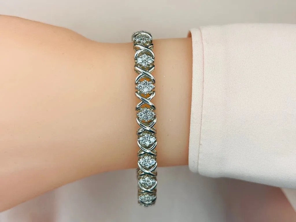 X Quad Lab-Grown Diamond Bracelet with 4.01 ct.(finished) 2.6mm