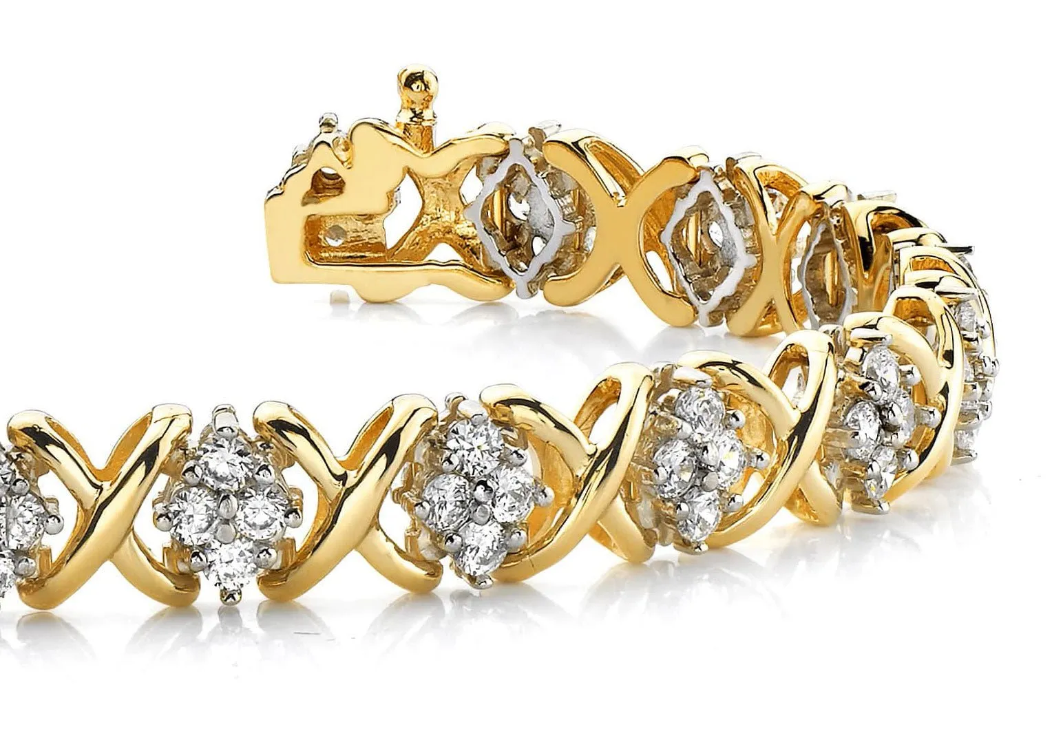 X Quad Lab-Grown Diamond Bracelet with 4.01 ct.(finished) 2.6mm