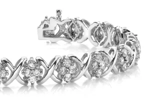 X Quad Lab-Grown Diamond Bracelet with 4.01 ct.(finished) 2.6mm