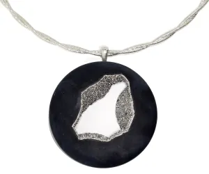 XLarge Platinum Round Window Druzy Matte Necklace