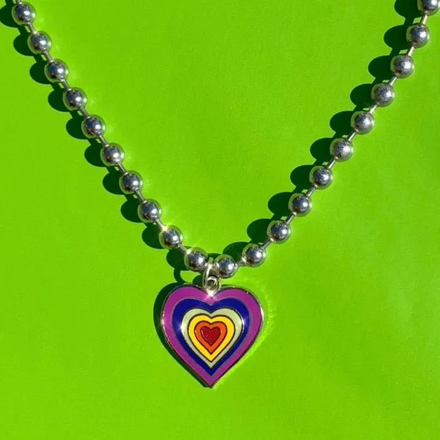 Y2K Rainbow Heart Mushroom Necklace For Women Butterfly Charms Vintage 90s Style Choker Necklace