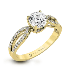 ZR738 Engagement Ring in 14k Gold with Diamonds